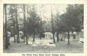 Orange Massachusetts 1920s White Pines Motor Court Postcard 7297