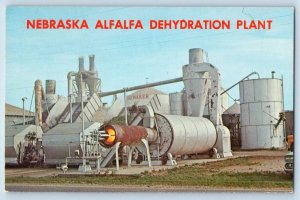 Orchard Nebraska Postcard Alfalfa Dehydration Plant Factory 1960 Vintage Antique