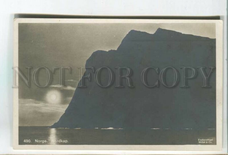 478605 Norway Nordkap north cap sunset Vintage postcard