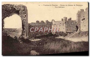 Old Postcard Fontaine de Vaucluse Ruins of Castle View Petrarch Interieure