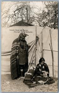 INDIAN CHIEF COPYRIGHT 1909 W.H.MARTIN KANSAS CITY MO ANTIQUE REAL PHOTO PC RPPC