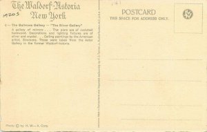 New York 1920s Waldorf Astoria Hotel Interior Tanner Postcard roadside 21-5632