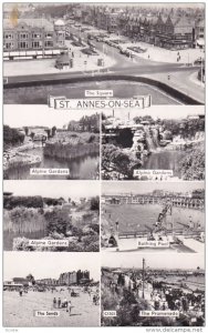 RP: ST. ANNES-ON-SEA [Lytham St Annes] , Lancashire , PU-1957 ; 7 view postcard