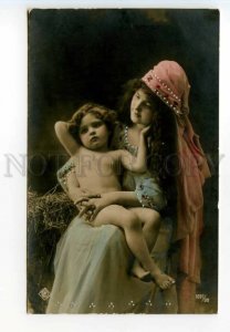 490464 CHRISTMAS Madonna & Nude JESUS CHILD Boy Vintage tinted PHOTO postcard