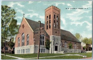 Perry New York Postcard M.E. Church Building Exterior View 1910 Vintage Unposted