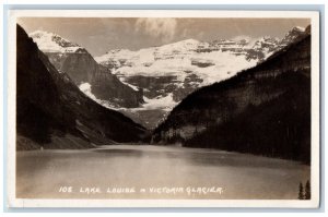 Banff Alberta Canada Postcard Byron Harman Victoria Glacier c1910 RPPC Photo