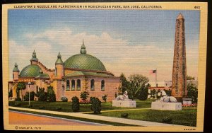 Vintage Postcard 1938 Cleopatras Needle & Planetarium, San Jose, California (CA)