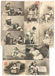 Lot 11 vintage postcards 1900-1907 all lovely children portraits & scenes 