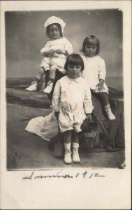 Asbury Park NJ Studio Props Cute Kids Sand Bucket c1910 Real Photo Postcard