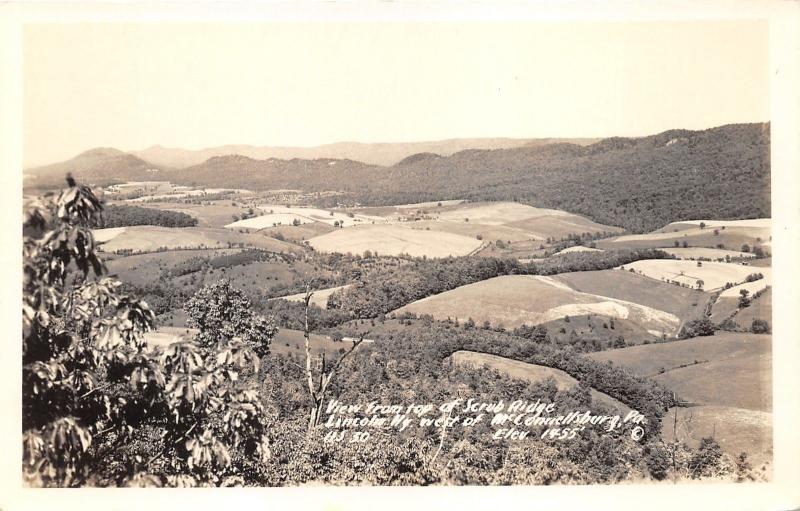 McConnellsburg Pennsylvania from Scrub Ridge (Lincoln Highway Route 30)~30s RPPC