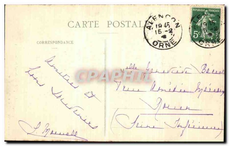 Old Postcard Alencon Commercial Court