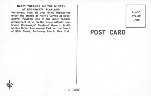 Rockaway NY Happy Throngs On The Midway Muti-Views Postcard 