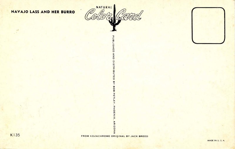 Navajo Lass and her Burro