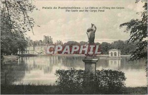 Postcard Old Palace of Fontainebleau Chateau Pond and the Carp