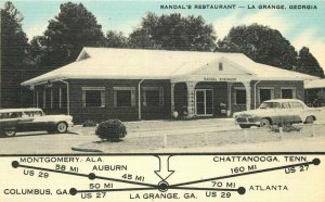 Automobiles La Grange Georgia Randal's Restaurant Thomas Roadside Postcard 11578