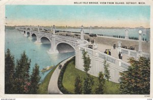 DETROIT, Michigan, 1927;  Belle Isle Bridge, view from Island