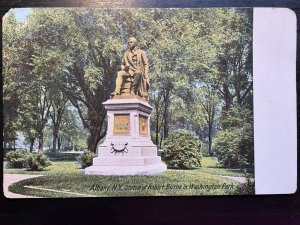 Vintage Postcard 1901-1907 Statue of Robert Burns Washington Park Albany NY