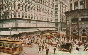 Vintage Postcard 1914 State And Madison Streets Chicago Illinois V. O. Hammon