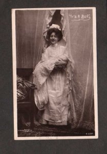 It's a Boy Baby Announcement Postcard 1908 RPPC Real Photo Rotograph Pos...