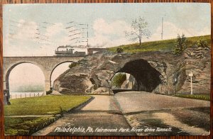 Vintage Postcard 1911 River Drive Tunnel, Fairmont Park, Philadelphia, PA