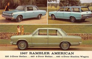 1967 Rambler American Sedan Station Wagon Auto Advertising Postcard JF685261 