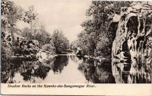 Postcard ON Muskoka Shadow Rock on the Kawshe-She-Bangamogue River 1912 K13 