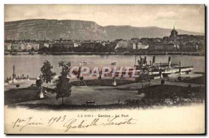 Old Postcard Geneva Port Boat