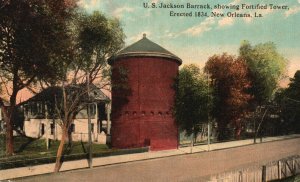 Vintage Postcard 1900's US Jackson Barrack Fortified Tower New Orleans Louisiana