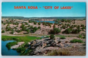 1960 Santa Rosa New Mexico Postcard Hidden Lake Twin Lakes Artesian Spring Lakes