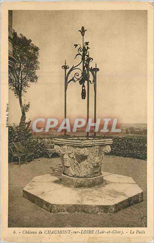 'Old Postcard Chateau de Chaumont sur Loire Loir et Cher''s Well'