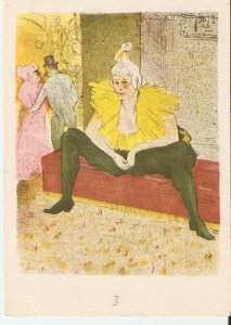 Toulouse-Lautrec.  Female clown Fine art, painting. modern French postcard