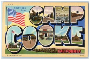 c1940 Greetings From Multiview Camp Cooke California CA Vintage Antique Postcard