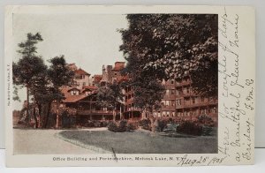 Mohonk Lake, NY Office Building and Porte - Cochere 1908 Postcard B13