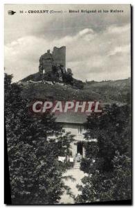 Old Postcard Crozant Hotel Brigand and Ruins