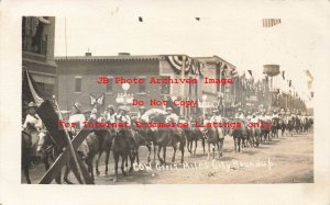 MT, Miles City, Montana, RPPC, Round Up Parade, Cowgirls on Horses