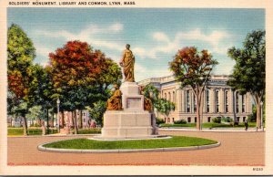 Massachusetts Lynn Library and Common Soldiers' Monument