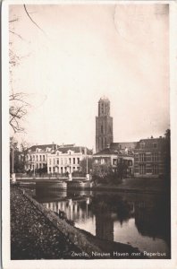 Netherlands Zwolle Nieuwe Haven Met Peperbus Vintage RPPC 04.92