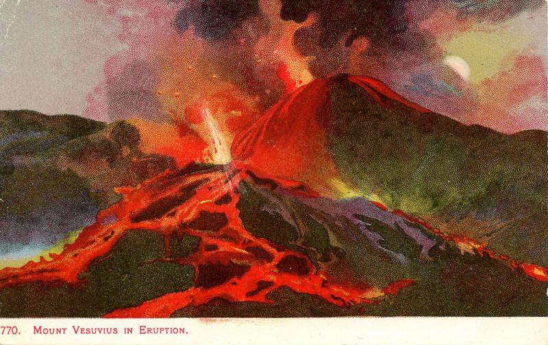 Italy -  Naples. Mt Vesuvio Eruption.  