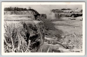Niagara Falls Frozen Photo by Schira RPPC Postcard A26