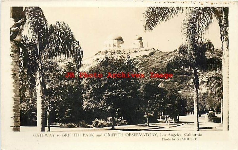 CA, Los Angeles, California, RPPC, Gateway To Griffith Park,Observatory,Starrett 