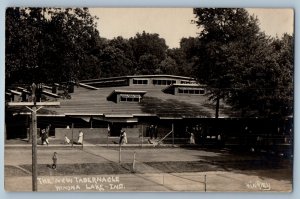 c1910's The New Tabernacle Winona Lake Indiana IN Tennis RPPC Photo Postcard