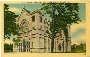 Saint Joseph's Cathedral with Spires Removed - Buffalo NY, New York - Linen