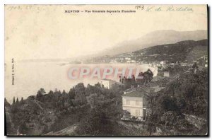 Old Postcard Menton General view from the Border