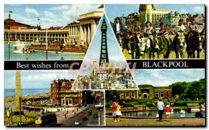 Old Postcard Best wishes from Blackpool