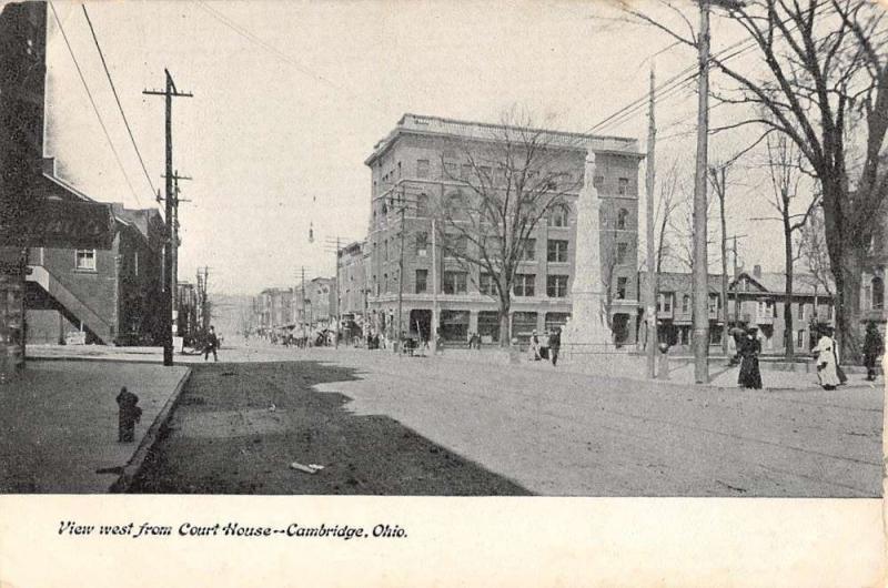 Cambridge Springs Ohio Court House Street View Antique Postcard K92345