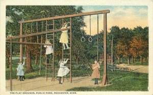 Bloom Bros Children's Playground Park Rochester Minnesota 1920s Postcard 20-4861