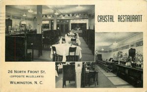 North Carolina Wilmington Crystal Restaurant 1940 Baxley Postcard 22-2987