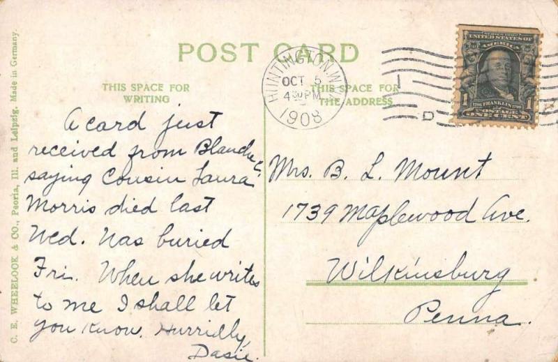 Huntington West Virginia Guyandotte Bridge Antique Postcard J47038