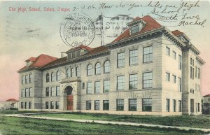 Postcard 1907 Oregon Salem The High School Occupational hand colored OR24-2481