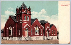 K46/ Memphis Missouri Postcard c1910 First M.E. Church 133